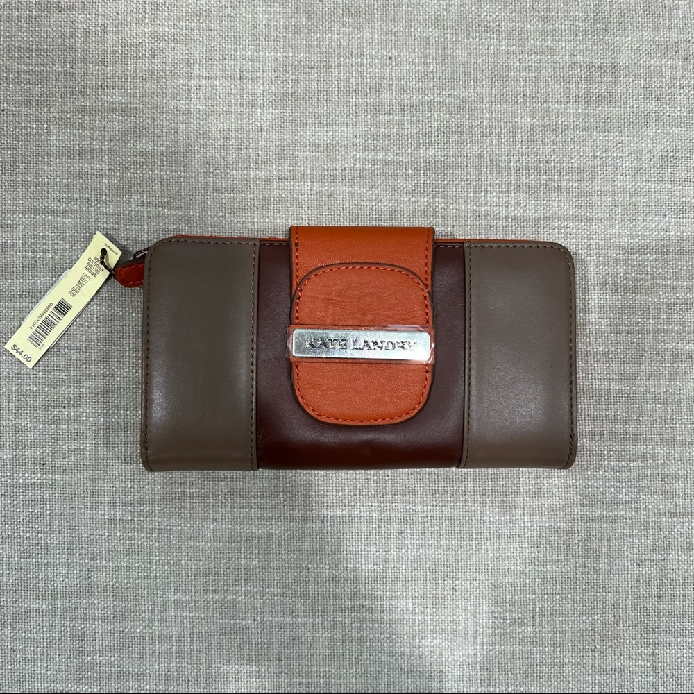 Kate Landry Orange Color Block Wallet